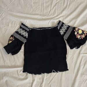 Xhilaration Black Textured Top